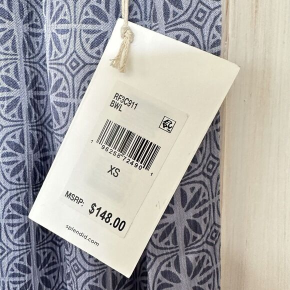 Splendid Ellen Crinkle Maxi Skirt Blue Satin‎ Pockets NEW WITH TAGS Size XS - Picture 6 of 12